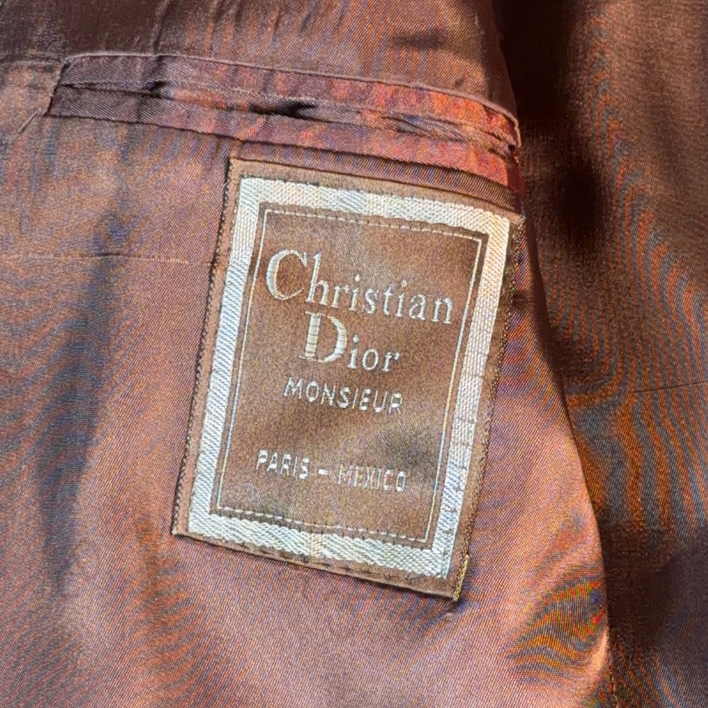 Christian Dior Monsieur Brown Pinstripe Blazer Vintage 2-Button Sport Coat - Picture 8 of 14